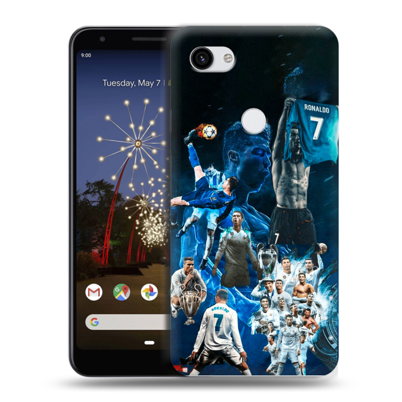 Пластиковый чехол на Google Pixel 3a XL с принтом Реал Роналдо Пластиковый чехол на Google Pixel 3a XL с принтом Реал Роналдо