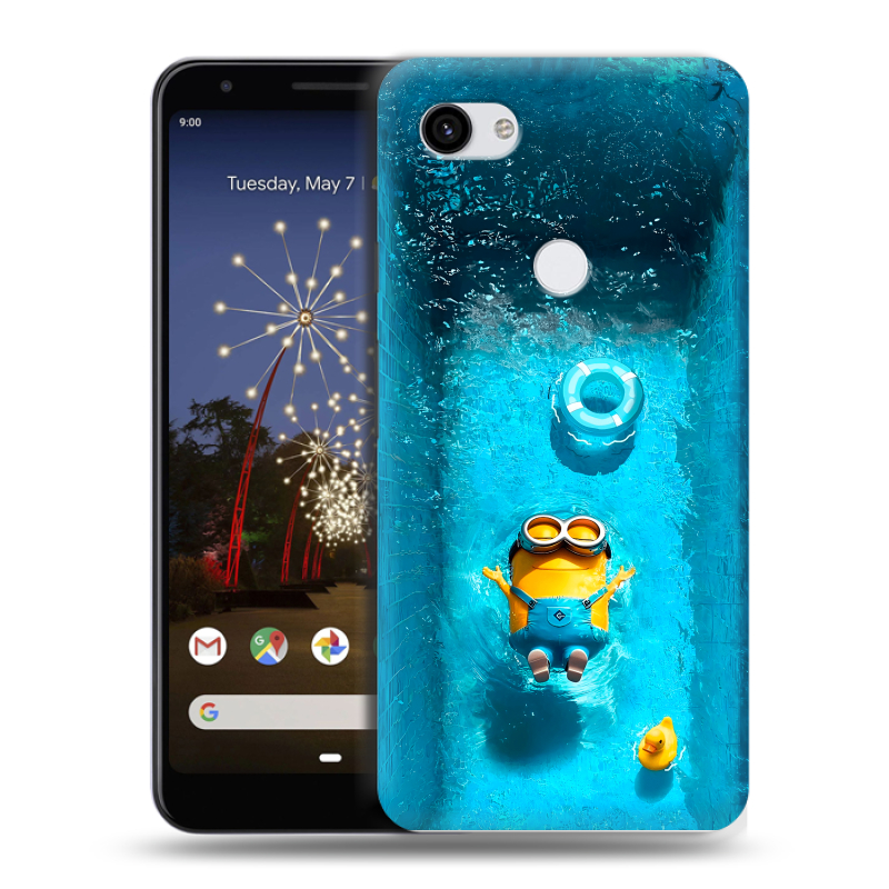 Пластиковый чехол на Google Pixel 3a XL с принтом Миньоны Пластиковый чехол на Google Pixel 3a XL с принтом Миньоны