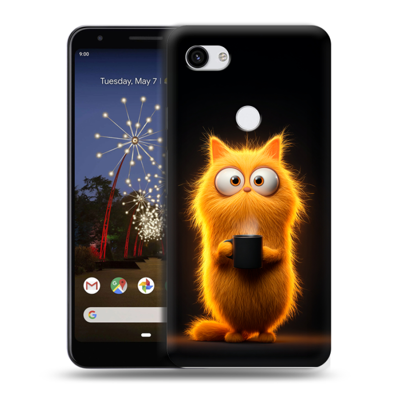 Пластиковый чехол на Google Pixel 3a XL с принтом Смешной кот Пластиковый чехол на Google Pixel 3a XL с принтом Смешной кот