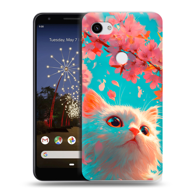 Пластиковый чехол на Google Pixel 3a XL с принтом Красивый кот Пластиковый чехол на Google Pixel 3a XL с принтом Красивый кот