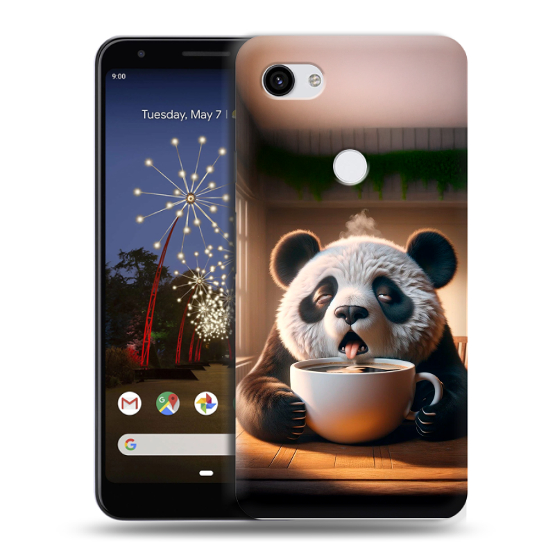 Пластиковый чехол на Google Pixel 3a XL с принтом смешная панда Пластиковый чехол на Google Pixel 3a XL с принтом смешная панда