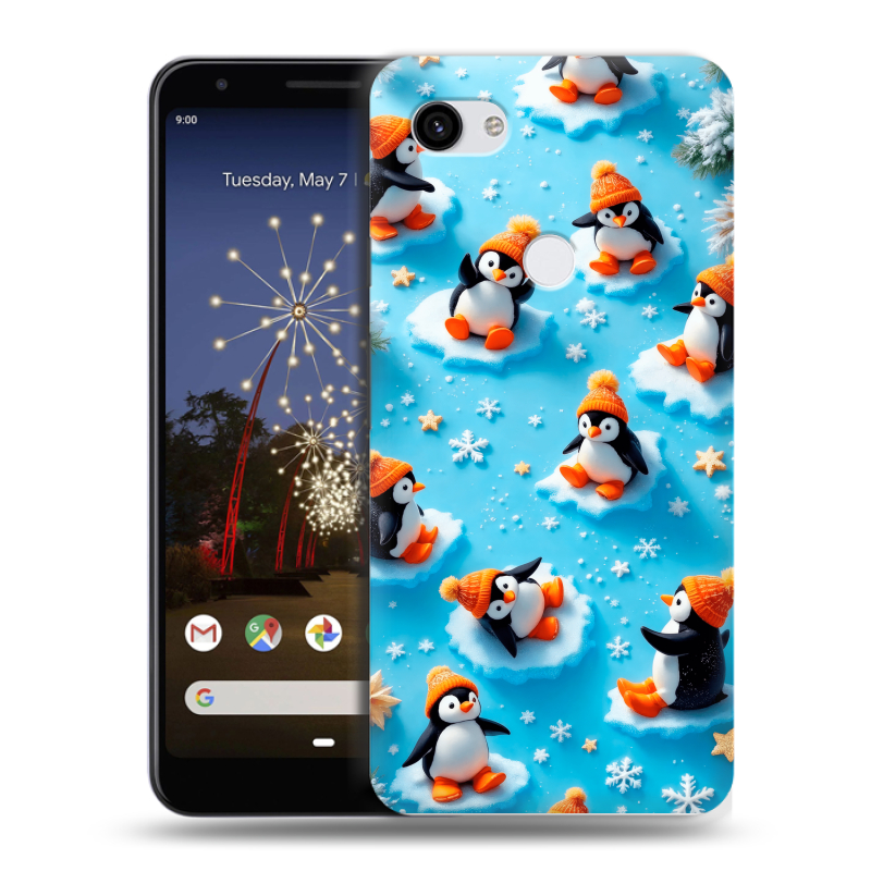 Пластиковый чехол на Google Pixel 3a XL с принтом Новый год Пластиковый чехол на Google Pixel 3a XL с принтом Новый год