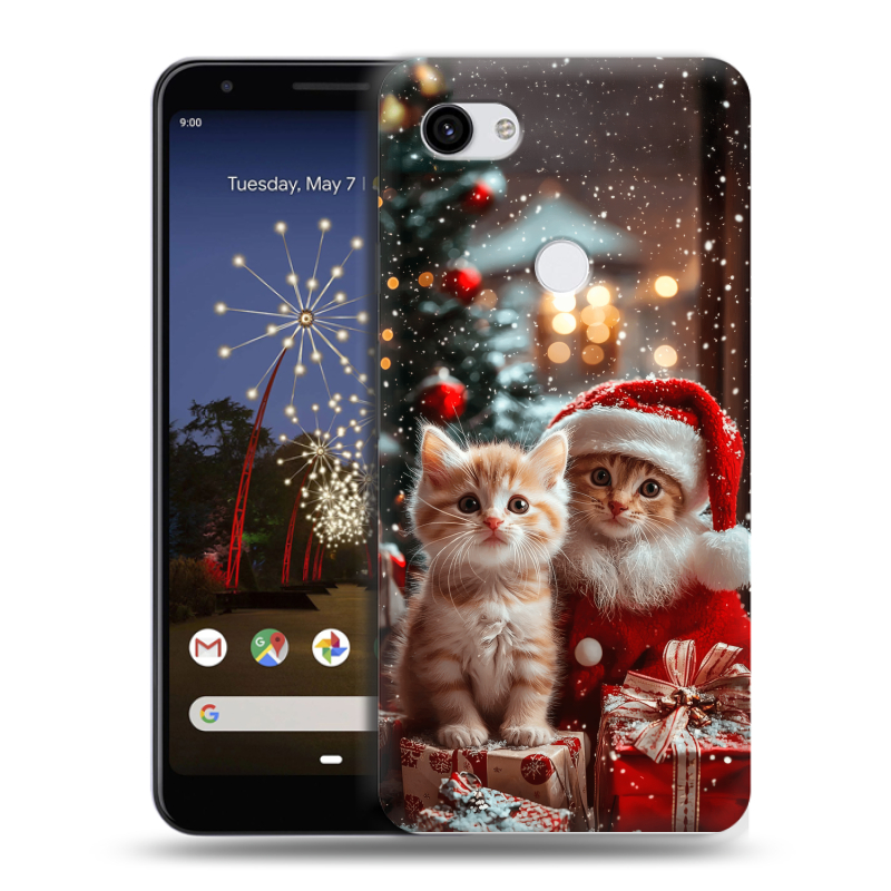 Пластиковый чехол на Google Pixel 3a XL с принтом Новый год Пластиковый чехол на Google Pixel 3a XL с принтом Новый год