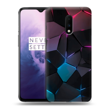 Силиконовый чехол на OnePlus 7 с принтом Геометрия неона Силиконовый чехол на OnePlus 7 с принтом Геометрия неона