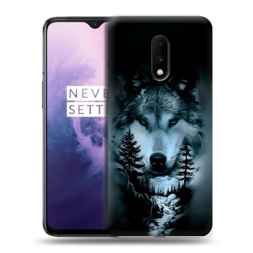 Силиконовый чехол на OnePlus 7 с принтом Лесной волк Силиконовый чехол на OnePlus 7 с принтом Лесной волк