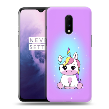 Силиконовый чехол на OnePlus 7 с принтом Единорог Силиконовый чехол на OnePlus 7 с принтом Единорог