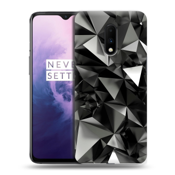Силиконовый чехол на OnePlus 7 с принтом Черные кристаллы Силиконовый чехол на OnePlus 7 с принтом Черные кристаллы