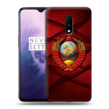 Силиконовый чехол на OnePlus 7 с принтом Герб СССР Силиконовый чехол на OnePlus 7 с принтом Герб СССР