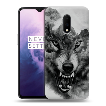 Силиконовый чехол на OnePlus 7 с принтом Волк