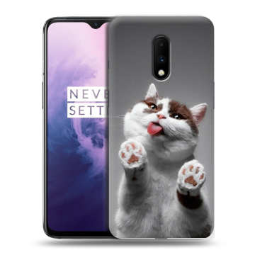 Силиконовый чехол на OnePlus 7 с принтом Коты