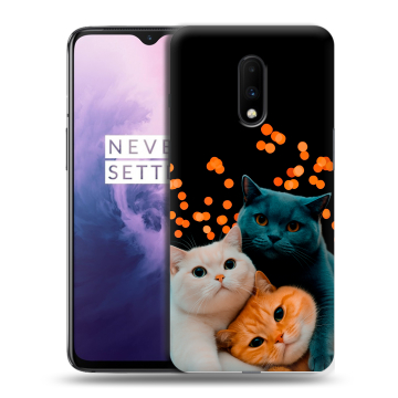 Силиконовый чехол на OnePlus 7 с принтом Кошки