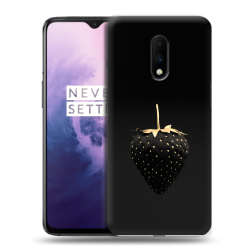Силиконовый чехол на OnePlus 7 с принтом Черная клубника