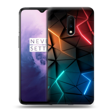 Силиконовый чехол на OnePlus 7 с принтом Абстракция неон Силиконовый чехол на OnePlus 7 с принтом Абстракция неон