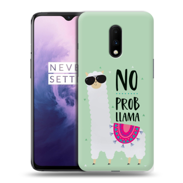 Силиконовый чехол на OnePlus 7 с принтом Лама