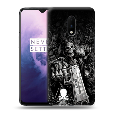 Силиконовый чехол на OnePlus 7 с принтом Скелет Силиконовый чехол на OnePlus 7 с принтом Скелет