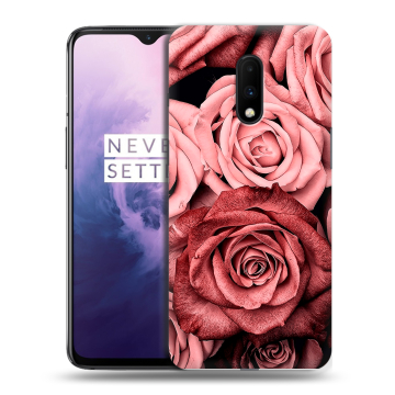 Силиконовый чехол на OnePlus 7 с принтом Цветы розы