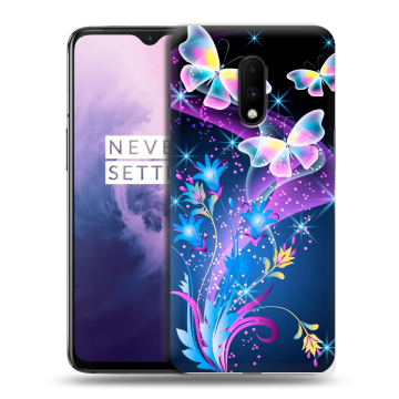 Силиконовый чехол на OnePlus 7 с принтом Бабочки Силиконовый чехол на OnePlus 7 с принтом Бабочки