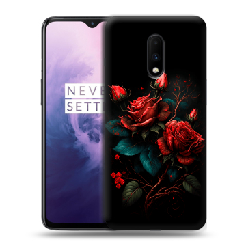 Силиконовый чехол на OnePlus 7 с принтом Розы красные Силиконовый чехол на OnePlus 7 с принтом Розы красные