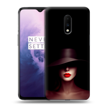 Силиконовый чехол на OnePlus 7 с принтом Девушка в шляпе Силиконовый чехол на OnePlus 7 с принтом Девушка в шляпе