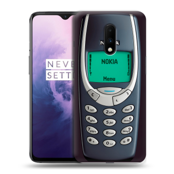 Силиконовый чехол на OnePlus 7 с принтом Старый телефон Силиконовый чехол на OnePlus 7 с принтом Старый телефон