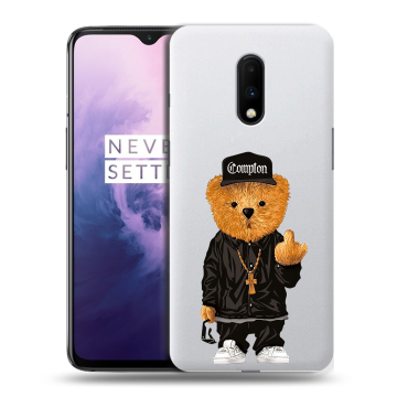 Силиконовый чехол на OnePlus 7 с принтом Мишка