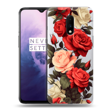 Силиконовый чехол на OnePlus 7 с принтом Розы