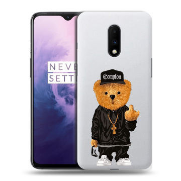 Силиконовый чехол на OnePlus 7 с принтом Плюшевый медведь
