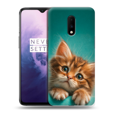 Силиконовый чехол на OnePlus 7 с принтом котенок Силиконовый чехол на OnePlus 7 с принтом котенок