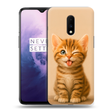 Силиконовый чехол на OnePlus 7 с принтом котенок Силиконовый чехол на OnePlus 7 с принтом котенок