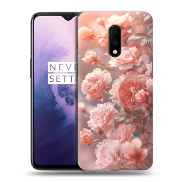 Силиконовый чехол на OnePlus 7 с принтом Розовые розы