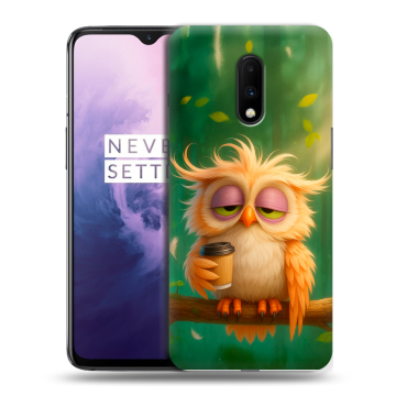 Силиконовый чехол на OnePlus 7 с принтом сова Силиконовый чехол на OnePlus 7 с принтом сова