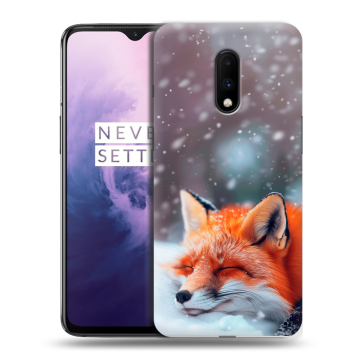 Силиконовый чехол на OnePlus 7 с принтом лиса