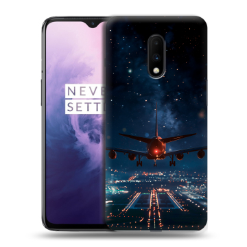 Силиконовый чехол на OnePlus 7 с принтом самолет