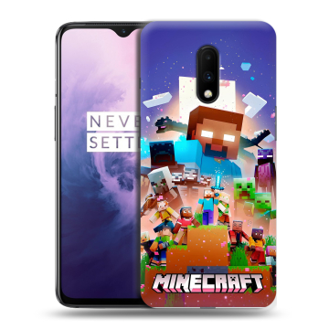 Силиконовый чехол на OnePlus 7 с принтом Майнкрафт Minecraft Силиконовый чехол на OnePlus 7 с принтом Майнкрафт Minecraft