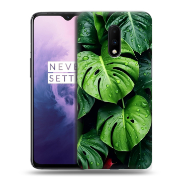 Силиконовый чехол на OnePlus 7 с принтом Листья