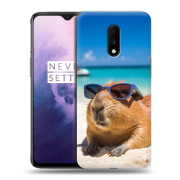 Силиконовый чехол на OnePlus 7 с принтом Капибара Силиконовый чехол на OnePlus 7 с принтом Капибара