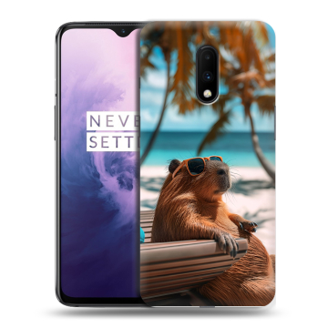 Силиконовый чехол на OnePlus 7 с принтом Капибара Силиконовый чехол на OnePlus 7 с принтом Капибара
