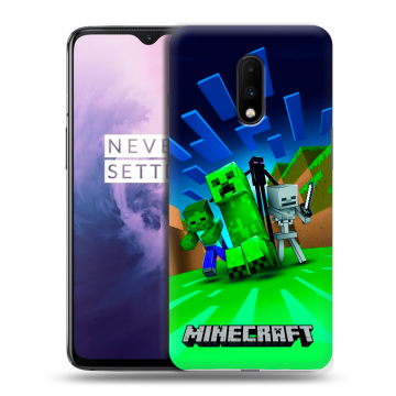 Силиконовый чехол на OnePlus 7 с принтом Майнкрафт Силиконовый чехол на OnePlus 7 с принтом Майнкрафт