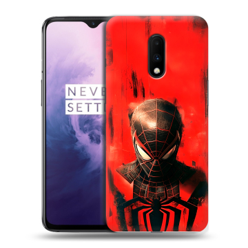Силиконовый чехол на OnePlus 7 с принтом человек паук spiderman Силиконовый чехол на OnePlus 7 с принтом человек паук spiderman
