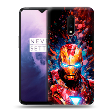 Силиконовый чехол на OnePlus 7 с принтом Железный человек Ironman Силиконовый чехол на OnePlus 7 с принтом Железный человек Ironman