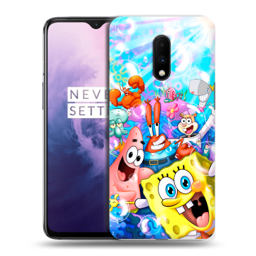 Силиконовый чехол на OnePlus 7 с принтом спанчбоб спанч боб Силиконовый чехол на OnePlus 7 с принтом спанчбоб спанч боб