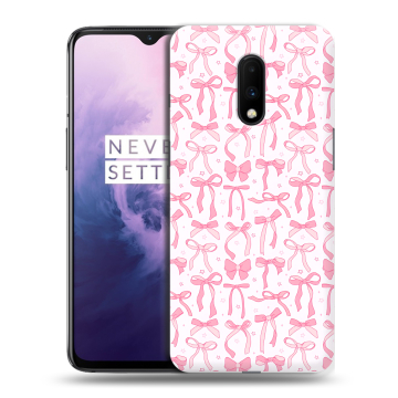Силиконовый чехол на OnePlus 7 с принтом Розовые бантики Силиконовый чехол на OnePlus 7 с принтом Розовые бантики