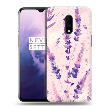 Силиконовый чехол на OnePlus 7 с принтом цветы лаванда Силиконовый чехол на OnePlus 7 с принтом цветы лаванда