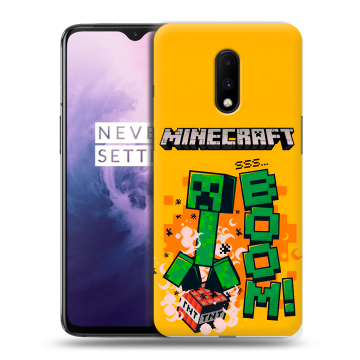 Силиконовый чехол на OnePlus 7 с принтом Майнкрафт Minecraft Силиконовый чехол на OnePlus 7 с принтом Майнкрафт Minecraft