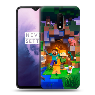 Силиконовый чехол на OnePlus 7 с принтом Майнкрафт Minecraft Силиконовый чехол на OnePlus 7 с принтом Майнкрафт Minecraft