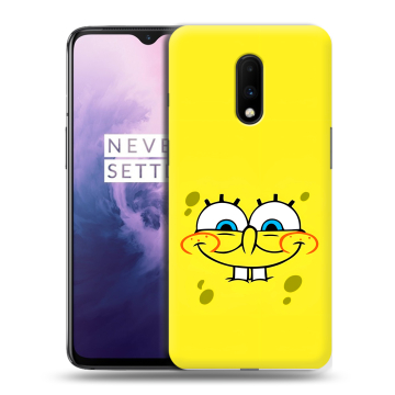 Силиконовый чехол на OnePlus 7 с принтом спанчбоб спанч боб