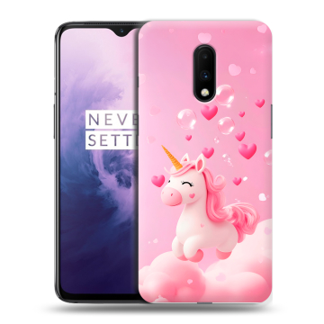 Силиконовый чехол на OnePlus 7 с принтом Единорог Силиконовый чехол на OnePlus 7 с принтом Единорог