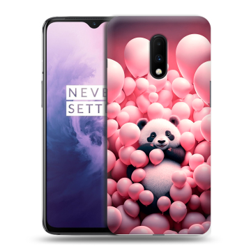 Силиконовый чехол на OnePlus 7 с принтом Панда Силиконовый чехол на OnePlus 7 с принтом Панда