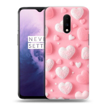 Силиконовый чехол на OnePlus 7 с принтом Сердечки Силиконовый чехол на OnePlus 7 с принтом Сердечки