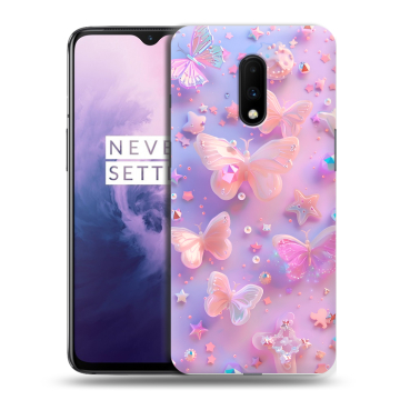 Силиконовый чехол на OnePlus 7 с принтом Бабочки